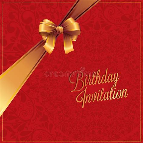 The Birthday Card and Greeting with Red Background Design Stock Vector ...