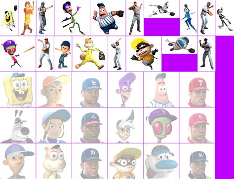 The Spriters Resource - Full Sheet View - Nicktoons MLB - Menu Portraits