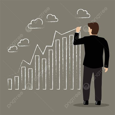 Businessman Drawing Positive Trend Graph Drawing Chalk School Vector, Drawing, Chalk, School PNG ...