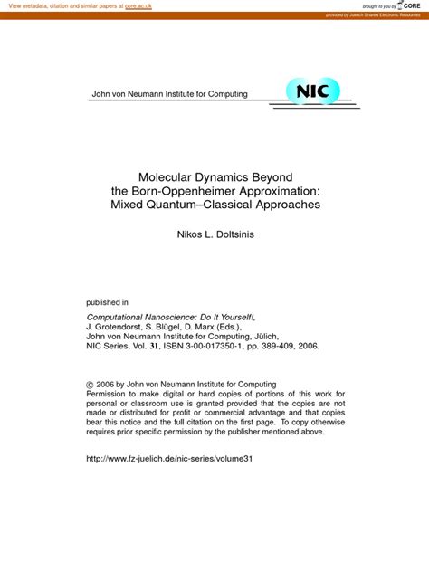 Born Oppenheimer Approximation | PDF | Molecular Dynamics | Schrödinger Equation