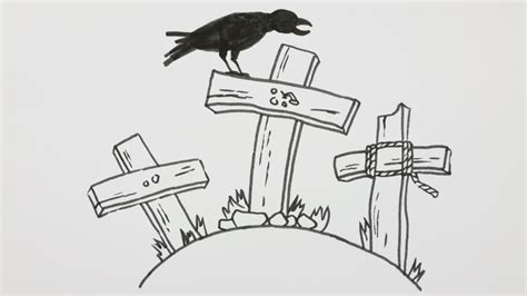 Simple Graveyard Drawing