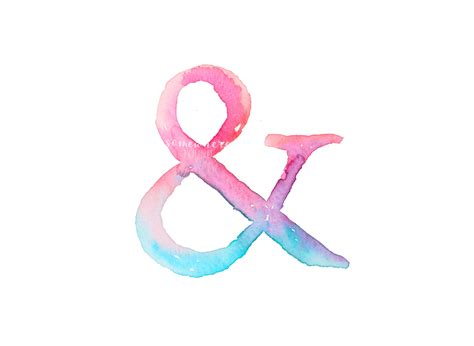 Pink Ampersand Watercolor Print | Etsy | Watercolor print, Ampersand, Print