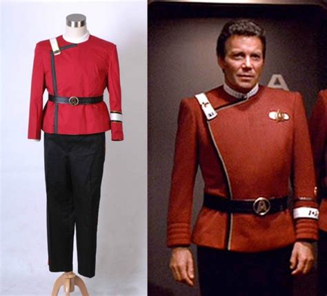 Star Trek II-VI Wrath of Khan Starfleet Cosplay Costume Captain Kirk ...