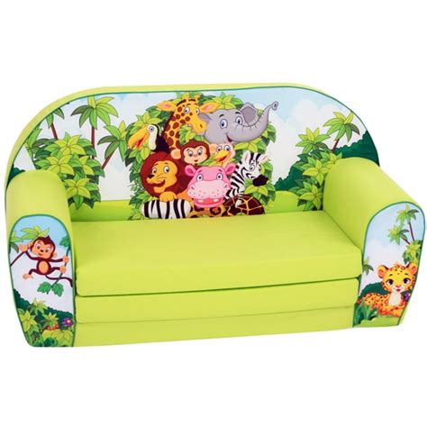 DELSIT Toddler Couch & Kids Sofa - European Made Children's 2 in 1 Flip Open Foam Double Sofa ...