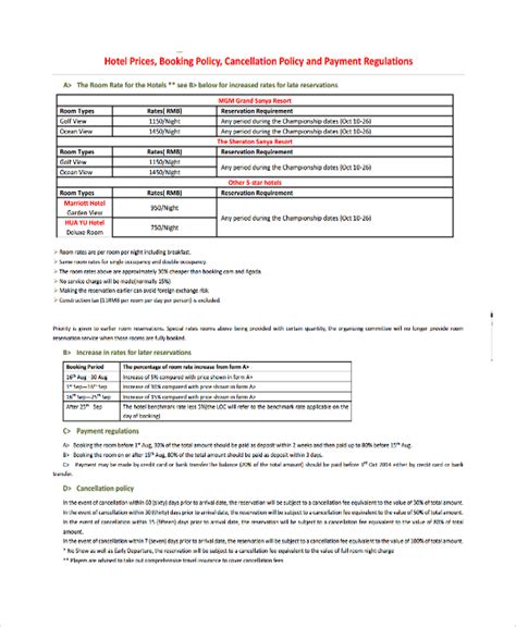 FREE 9+ Cancellation Policy Templates in PDF