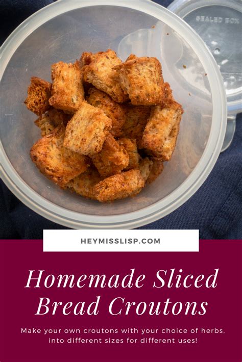 Homemade Croutons from Regular Sliced Bread - HeyMissLisp.com ...