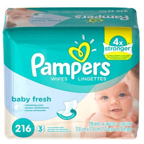 Pampers Baby Wipes Baby Fresh 3 Refill Packs, 216 Total Wipes - Walmart ...