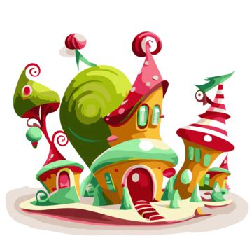 Whoville Tree, Sticker Clipart Monster And Castle Vector Illustration ...