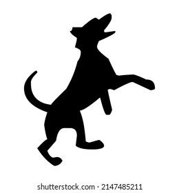 Standing Dog Black White Silhouette Vector Stock Vector (Royalty Free ...