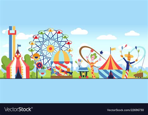 Amusement park fun theme kids Royalty Free Vector Image