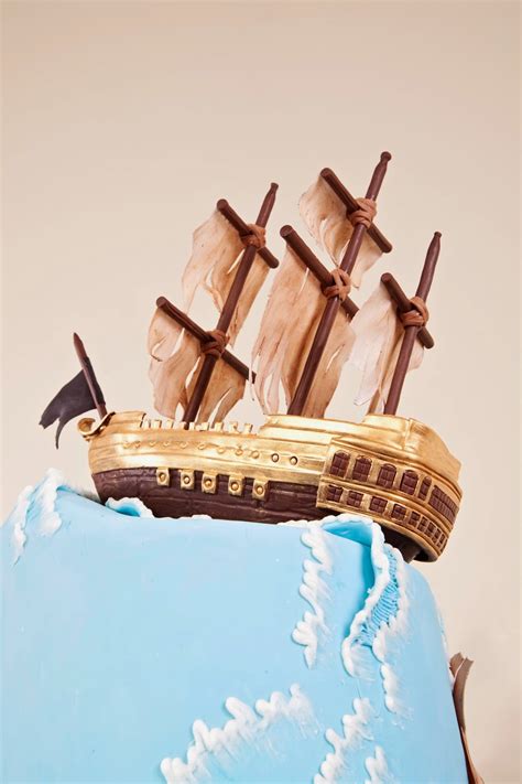 Delectable Cakes: Stormy Ocean Pirate Ship Birthday Cake