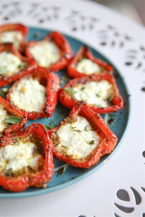 Roasted Red Peppers with Pesto and Goat Cheese