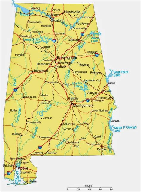 State Of Alabama Road Map