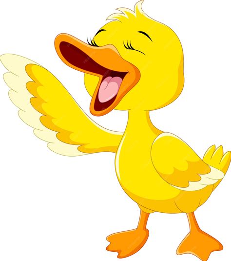 Premium Vector | Cute duck laughing