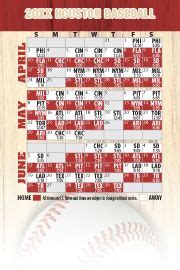 Baseball Schedules Laminated Wallet Card: Houston