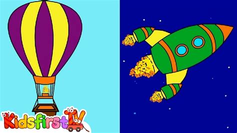 Learn colors with a rocket & balloon! Videos for kids. - YouTube