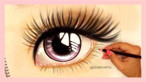 Realistic Anime Eye - Speed Drawing | DebbyArts - YouTube