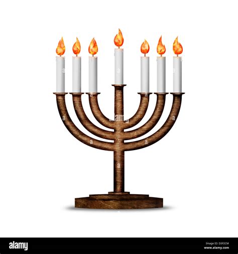 Hanukkah candles all candle lite on the traditional Hanukkah menorah ...