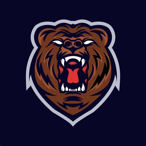 Premium Vector | Grizzly bear head mascot logo