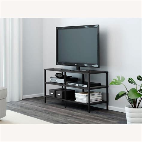 IKEA Tv Unit Black Brown Glass - AptDeco