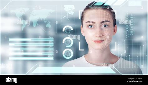 Futuristic Artificial Intelligence Biometric Facial Recognition, Personal AI Identify Face Scan ...