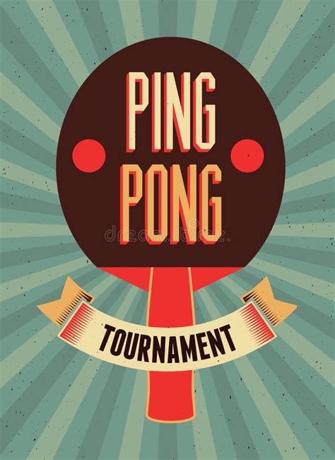 Ping Pong Typographical Vintage Style Poster. Retro Vector Illustration. Stock Vector ...