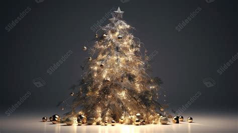 A Magnificent 3d Rendition Of A Decorated Christmas Tree Powerpoint ...