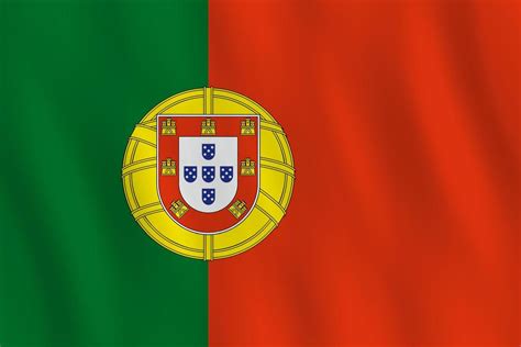 Portugal flag with waving effect, official proportion. 6601832 Vector ...