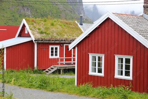 Norwegian town. Fishing town in Nordland - Reine, Norway. Stock Photo | Adobe Stock