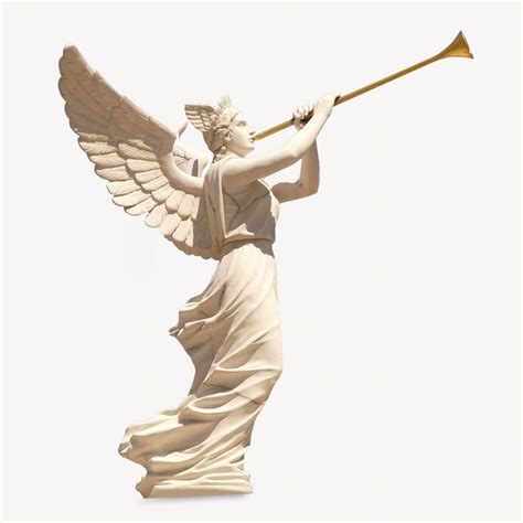 Angel blowing trumpet sculpture, isolated | Free Photo - rawpixel