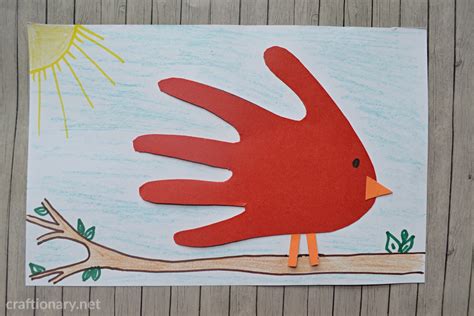 9 Handprint animal paper birds craft ideas for kids - Craftionary