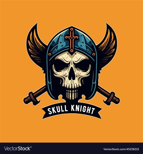 Knight templar crusaders skull head logo Vector Image