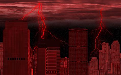 Red Lightning Storm Wallpaper