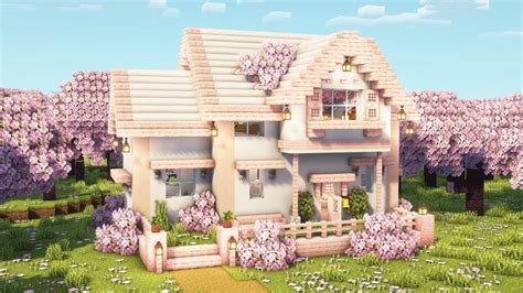 [Minecraft] How to Build an Aesthetic Cherry Blossom House / Tutorial ...