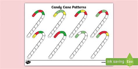 👉 Candy Cane Patterns Worksheet (teacher made) - Twinkl