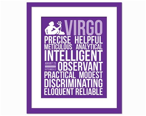 Virgo Personality Character Traits Subway Art Print | Etsy | Virgo personality, Virgo, Positive ...