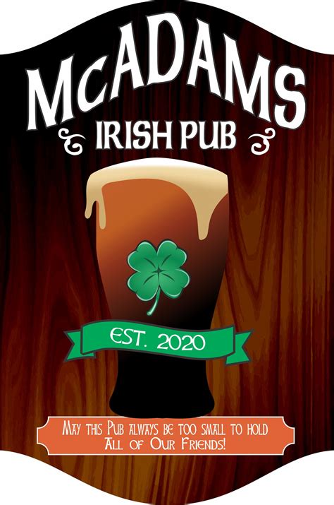 Buy Personalized Irish Pub Sign | Personalized Bar Signs