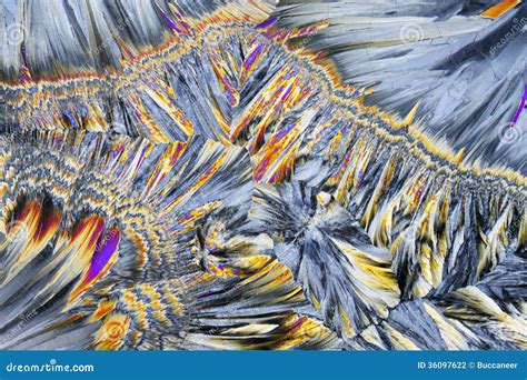 Microscopic View of Sucrose Crystals in Polarized Light Stock Photo - Image of closeup ...