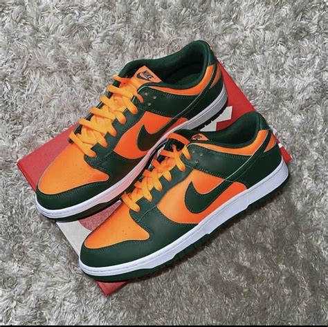 Nike Dunk Low Retro Miami Hurricanes Orange Green Men Casual Shoes ...