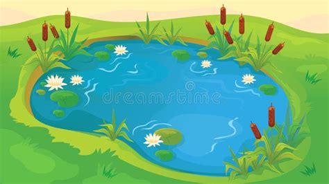 Game Background Of Pond stock vector. Illustration of scene - 68897290