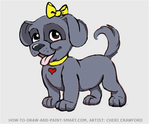 How To Draw Cute Cartoon Dogs - Teachfuture6