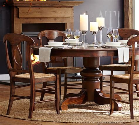 Tivoli Extending Pedestal Dining Table - Tuscan Chestnut Stain ...