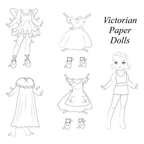 Free printable victorian paper doll coloring pages