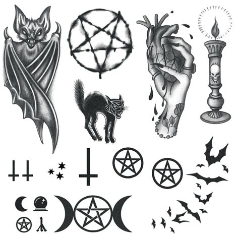 Witchcraft Tattoo Set Witch Tattoos / Wiccan Tattoo / Demon - Etsy Canada