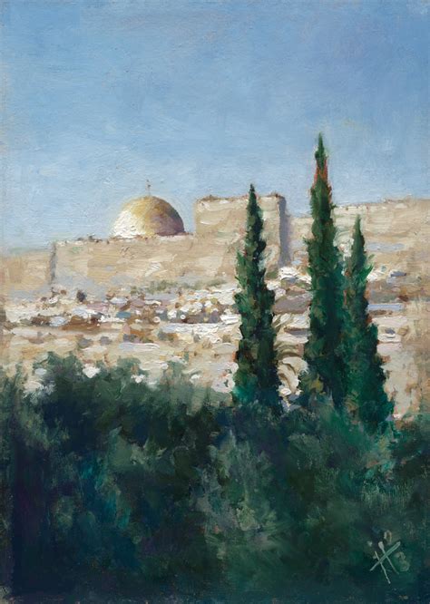 Jerusalem by Igor Piddubnyi Yellow gold city in background with wall ...