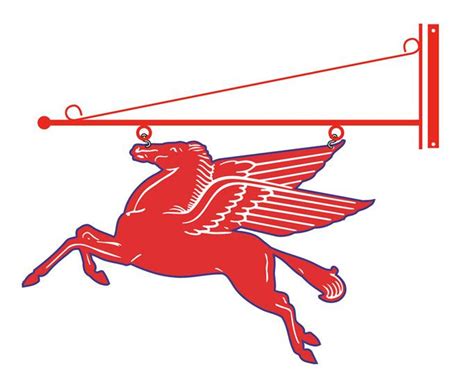 Mobil Pegasus Hanging Double Sided Sign - American Collectibles