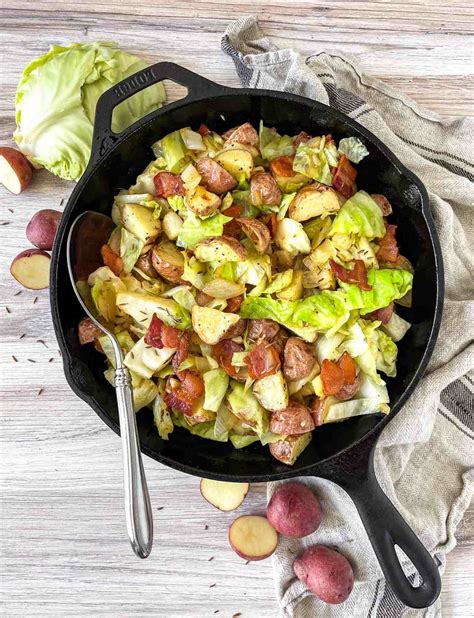 Cabbage with Bacon and Roasted Potatoes