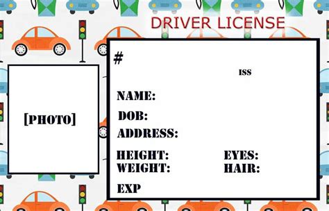 Driver's License for Kids | Kids cards, Pretend play printables, Printables kids