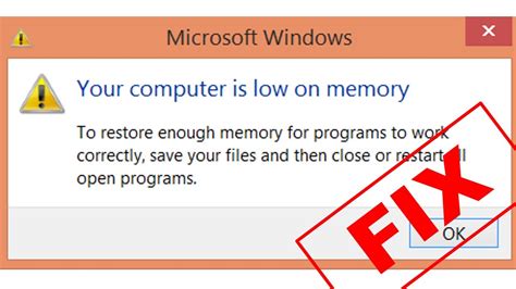 Your Computer Is Low on Memory Error [FIX] | Windows 8/7/XP/ Vista ...