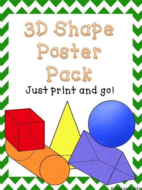 3D Shape Posters - Cube - Sphere - Triangular Prism and More! Geometry ...